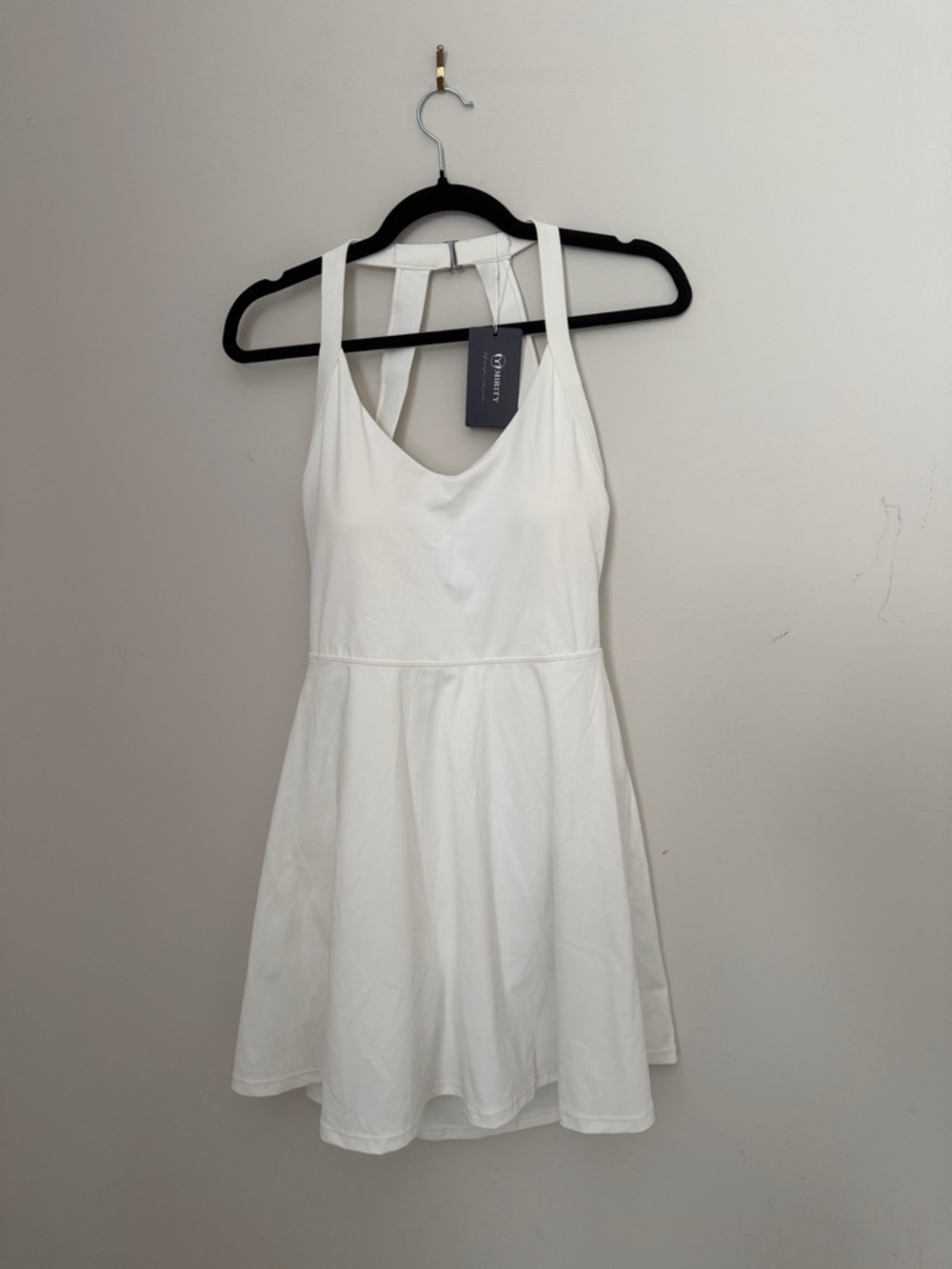 White Racerback Mini Dress with built in shorts